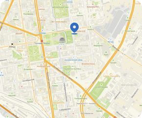 Карта с расположением центрального офиса по адресу: г. Новосибирск, ул. Щетинкина 68